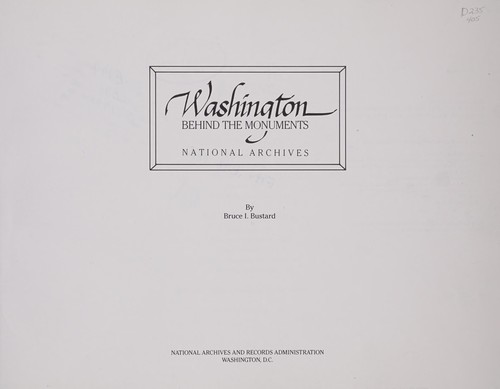 Cover for Washington behind the monuments