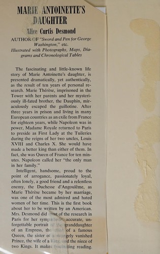 Cover for Marie Antoinette's daughter.