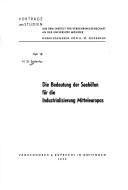 Cover for Die Bedeutung der Seehäfen für die Industrialisierung Mitteleuropas