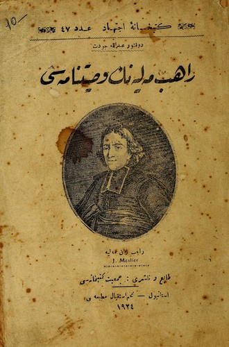 Cover for Rahib Melye'nin vasiyetnamesi hakknda