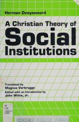 Cover for A Christian theory of social institutions