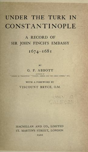 Cover for Under the Turk in Constantinople