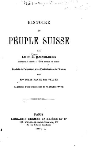 Cover for Histoire du peuple suisse