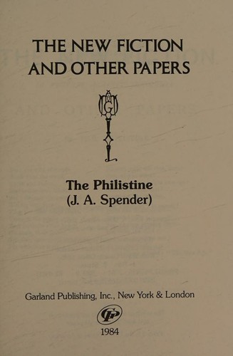 Cover for The new fiction, and other papers