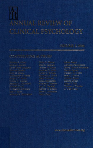 Cover for Annual Review of Clinical Psychology w/ Online Access (Nolen-Hoeksema, Annual Review of Clinical Psychology)