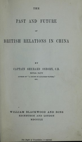 Cover for The past and future of British relations in China