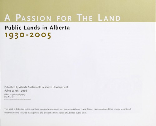 Cover for A passion for the land