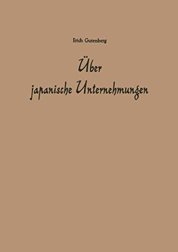 Cover for Uber Japanische Unternehmungen