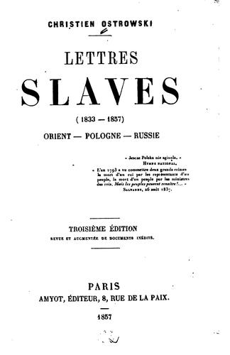 Cover for Lettres slaves