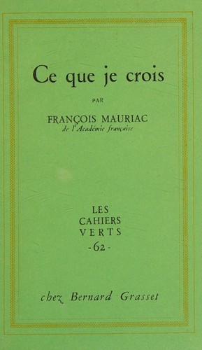 Cover for Ce Que Je Crois
