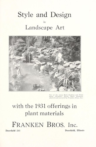 Cover for Style and design in landscape art with the 1931 offerings in plant materials