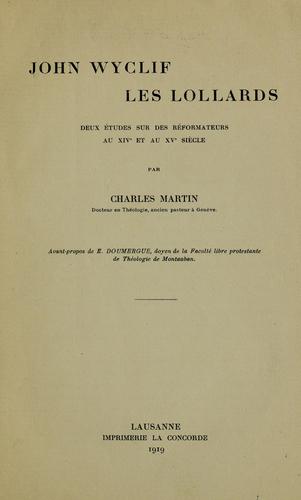Cover for John Wylcif, les Lollards