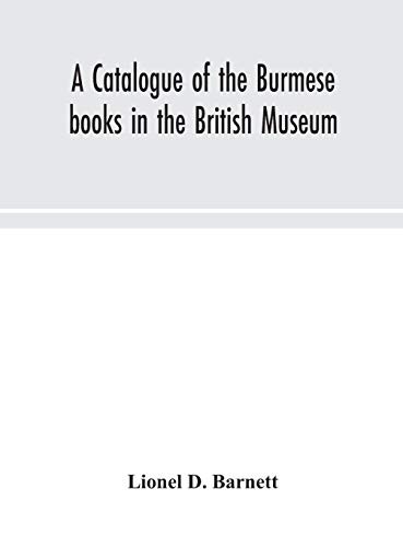 Cover for A catalogue of the Burmese books in the British Museum