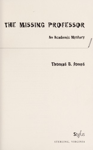 Cover for The missing professor