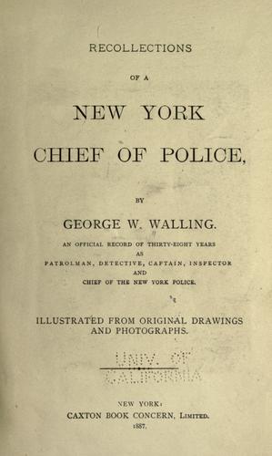 Cover for Recollections of a New York Chief of Police