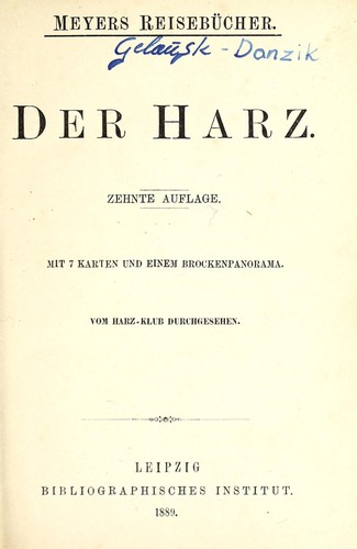 Cover for Wegweiser durch den Harz