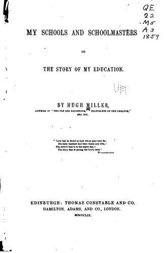 Cover for My Schools and Schoolmasters