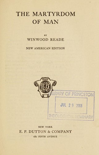 Cover for The martyrdom of man