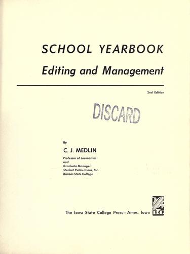 Cover for School yearbook editing and management.