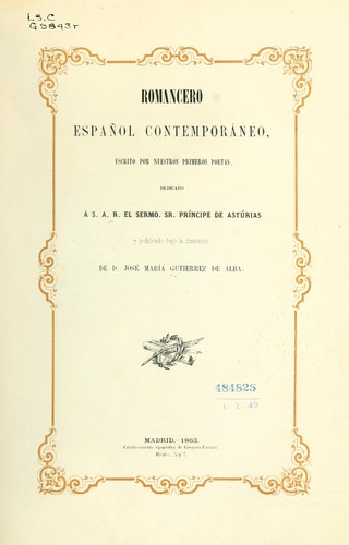 Cover for Romancero español contemporáneo