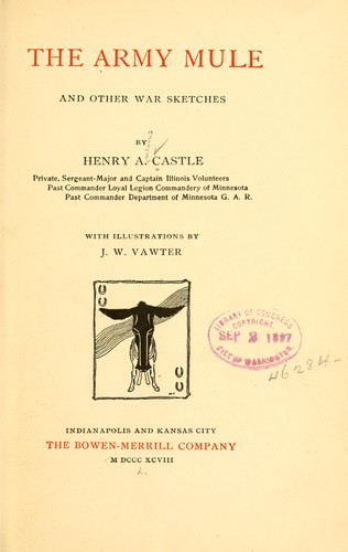 Cover for The army mule and other war sketches