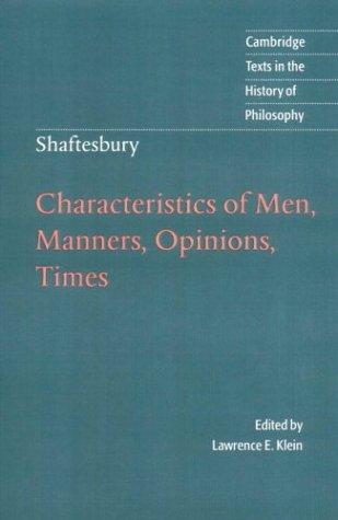 Cover for Characteristics of men, manners, opinions, times