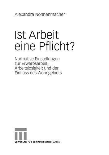 Cover for Ist Arbeit eine Pflicht?