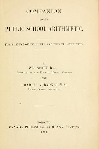 Cover for Companion to the Public school arithmetic
