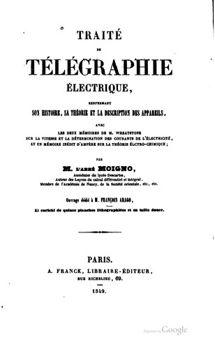 Cover for Traité de télégraphie électrique