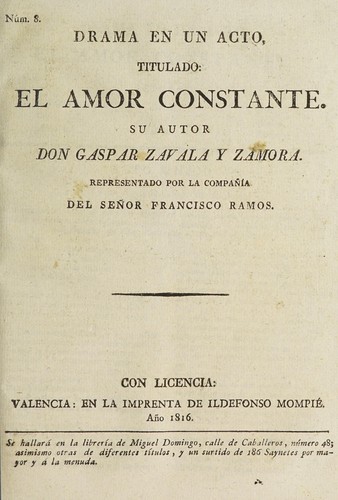 Cover for Drama en un acto, titulado El amor constante