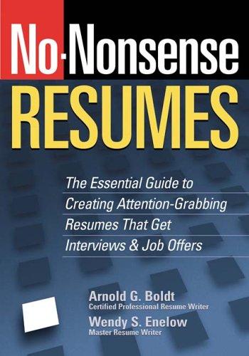 Cover for No-Nonsense Resumes