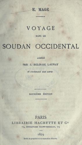 Cover for Voyage dans le Soudan occidental