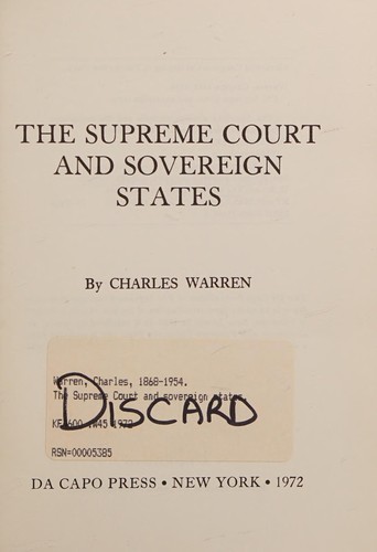 Cover for The Supreme Court and sovereign states.