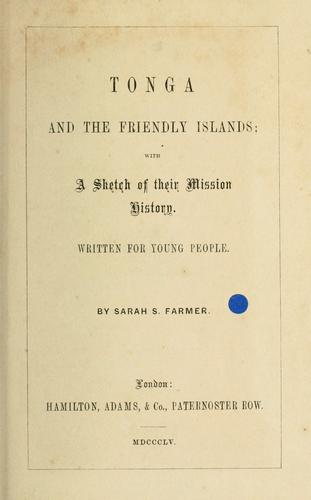 Cover for Tonga and the Friendly Islands