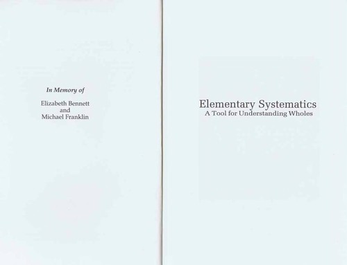 Cover for Elementary Systematics