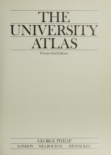 Cover for The university atlas.