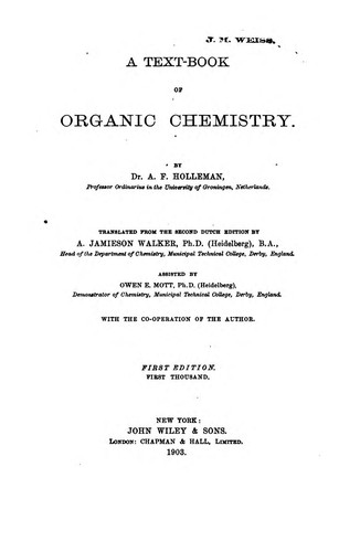 Cover for A text-book of organic chemistry