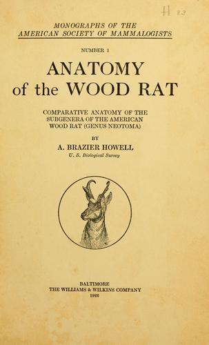 Cover for Anatomy of the wood rat