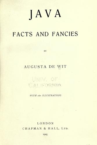 Cover for Java, facts and fancies