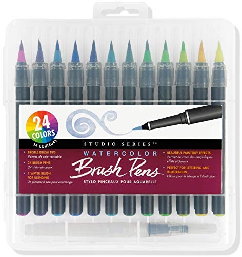 Cover for Studio Series Watercolor Brush Marker Pens , Great for Hand Lettering, Callgraphy, Manga, Comics, Adult Coloring Books, Journals and all DIY Drawing Art