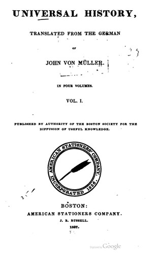 Cover for An Universal History: In Twenty-four Volumes