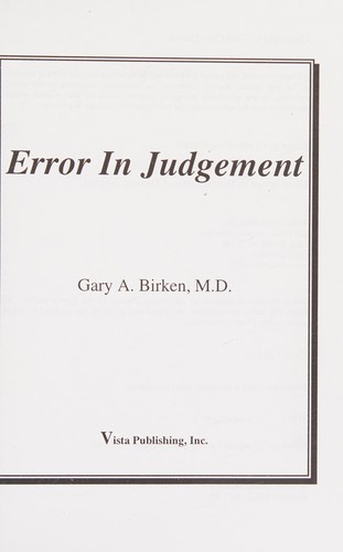 Cover for Error in judgement
