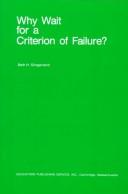 Cover for Why Wait for a Criterion of Failure