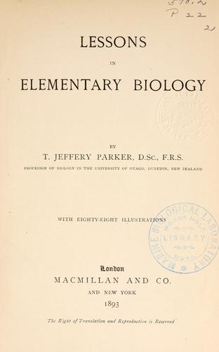 Cover for Lessons in elementary biology