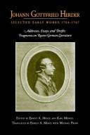 Cover for Johann Gottfried Herder: Selected Early Works, 1764-1767 