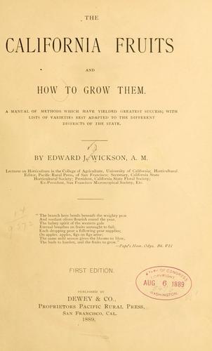 Cover for The California fruits and how to grow them.