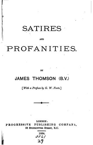 Cover for Satires and profanities