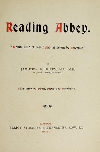 Cover for Reading abbey.