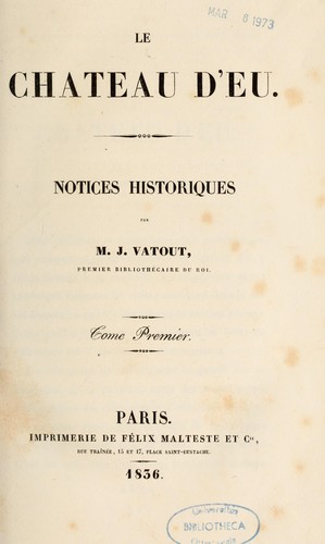 Cover for Le Château d'Eu