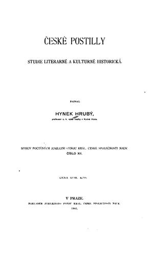 Cover for České postilly